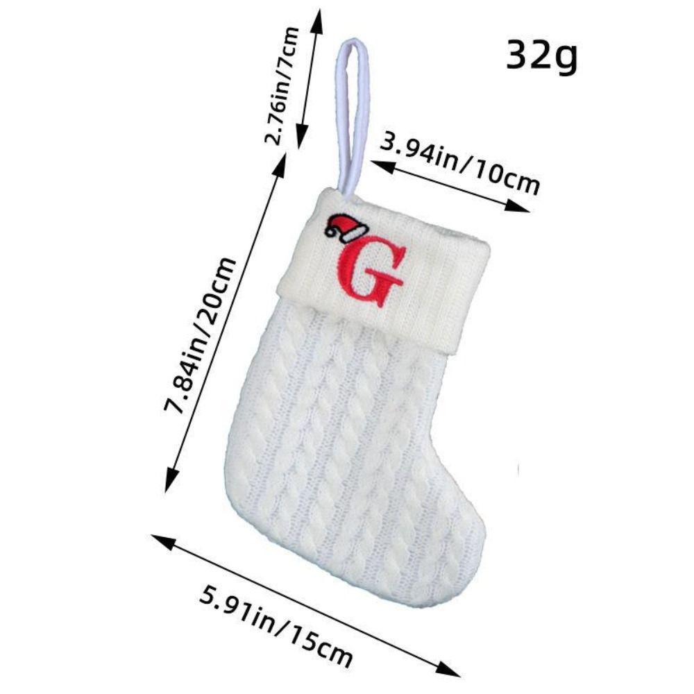 Embroidered Christmas Socks Alphabet Christmas Tree Pendant  Christmas Tree