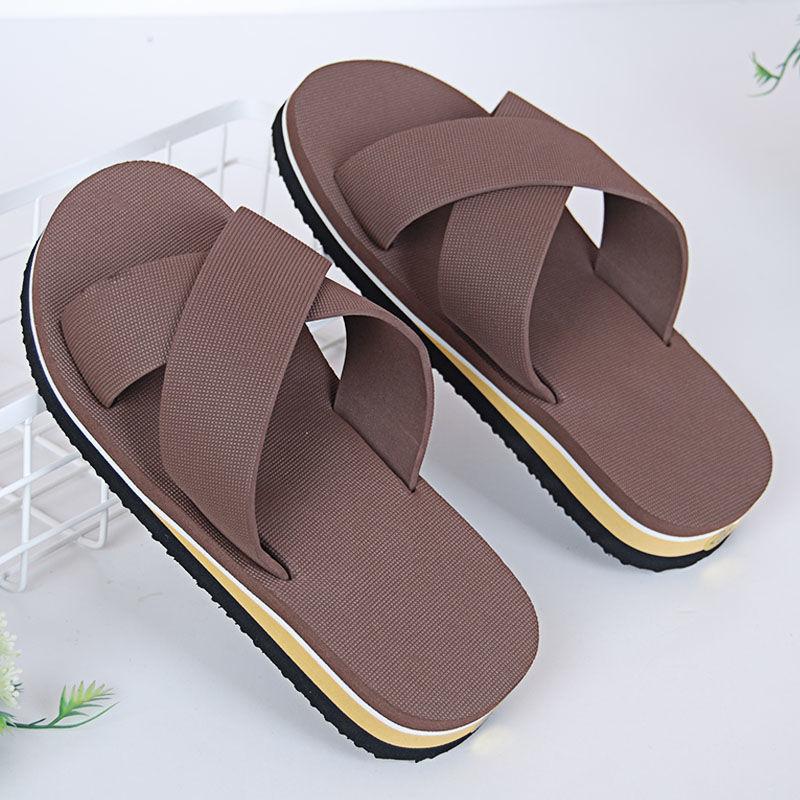 

Летние тапочки мужские тапочки толстая подошва нескользящие домашние пенная подошва пляжные тапочки жесткая подошва крутые тапочки лето 29 (Suitable for 45-46) темно-коричневого