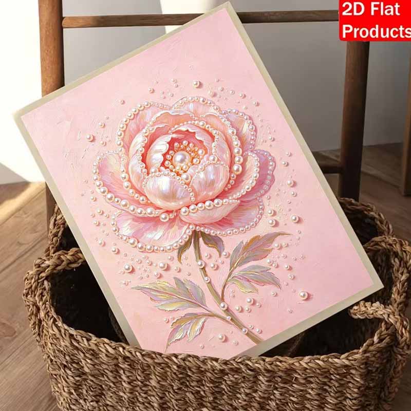 Pearl painting kit DIY pink peony flower home decoration painting