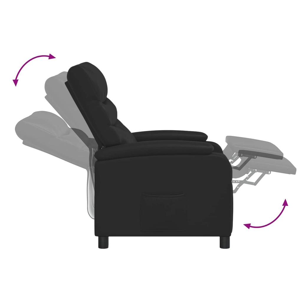 Massage Recliner Chair Black Faux Leather
