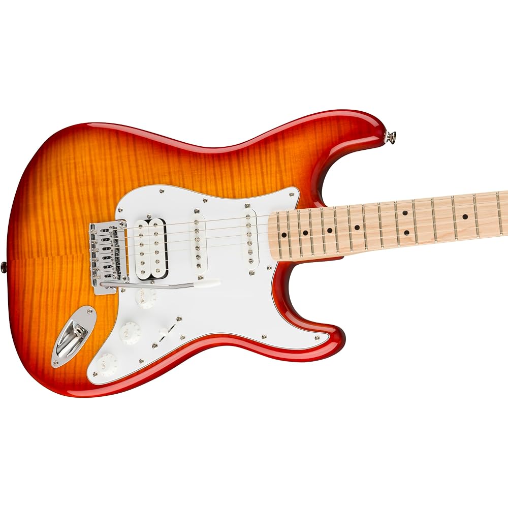 Squier by Fender Electric Guitar Affinity Series™ Stratocaster® FMT HSS, Maple Fingerboard, White...