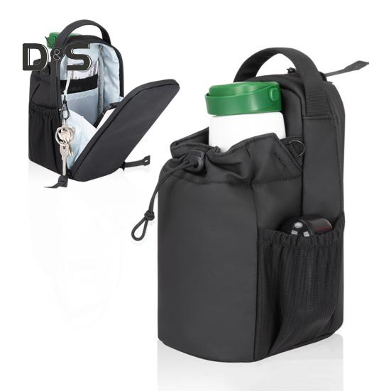 1.55L Magnetic Water Bottle Bag with Adjustable Drawstring Waterproof Outdoor Hiking Travel Drinking Bottle Holder Carrier Storage Pouch