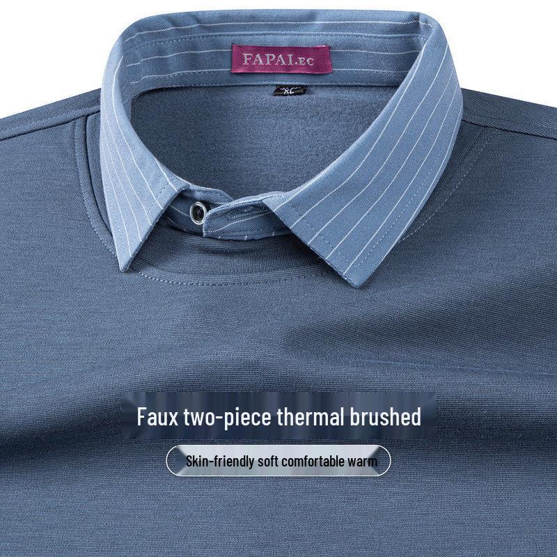 FAPAI.EC Men s Business Casual Shirt Collar Long Sleeve T-Shirt M