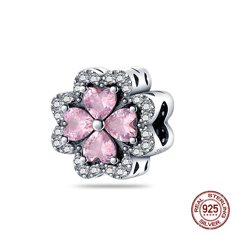Charms Kupfer Glücksklee Serie Charms Perlen Passend für Damen 3 mm Original Armband Halskette DIY Exquisiter Schmuck Geschenke