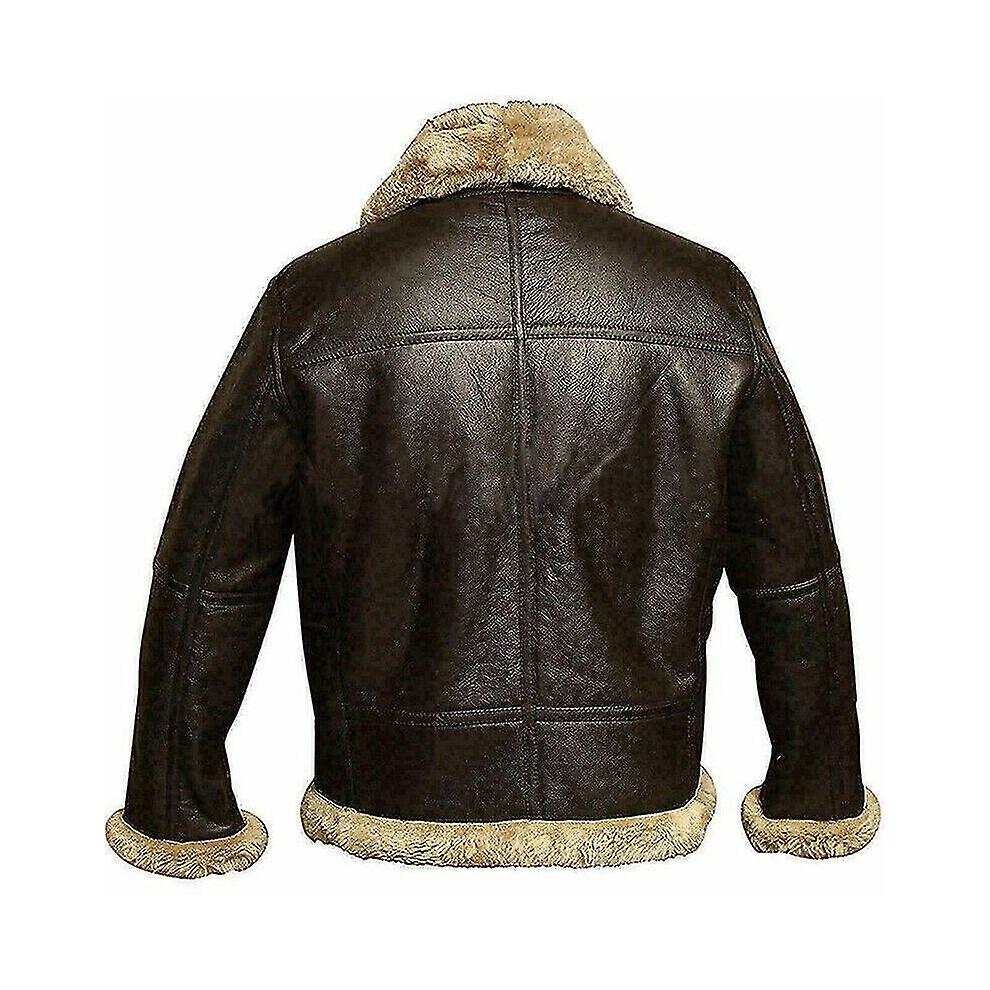 (5XL, Marrone) Giacca da uomo Raf Aviator in vera pelle 2023 Cappotto Bomber B3 Pelle di pecora Pilota Volo