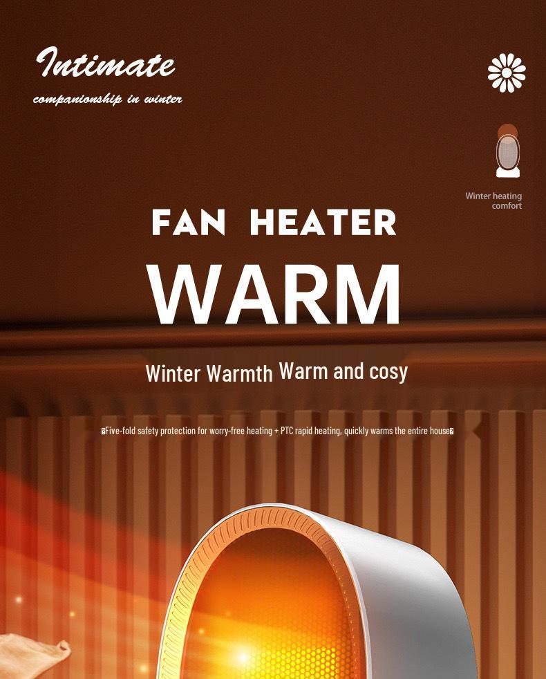 Quick Heat PTC Electric Fan Heater for Living Room & Bedroom - Low Noise, Safe Tip-Over Feature