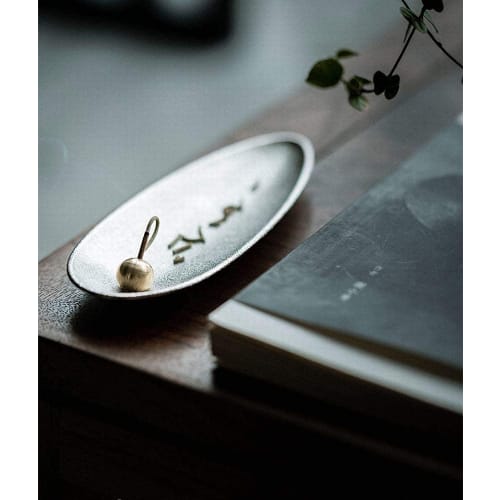 PureSino Incense Holder, Incense Stick Holder, Incense Dishes, Buddhist Altar Dishes, Healing Incense Burner, Buddhist Altar, Gym, Yoga (Silver)