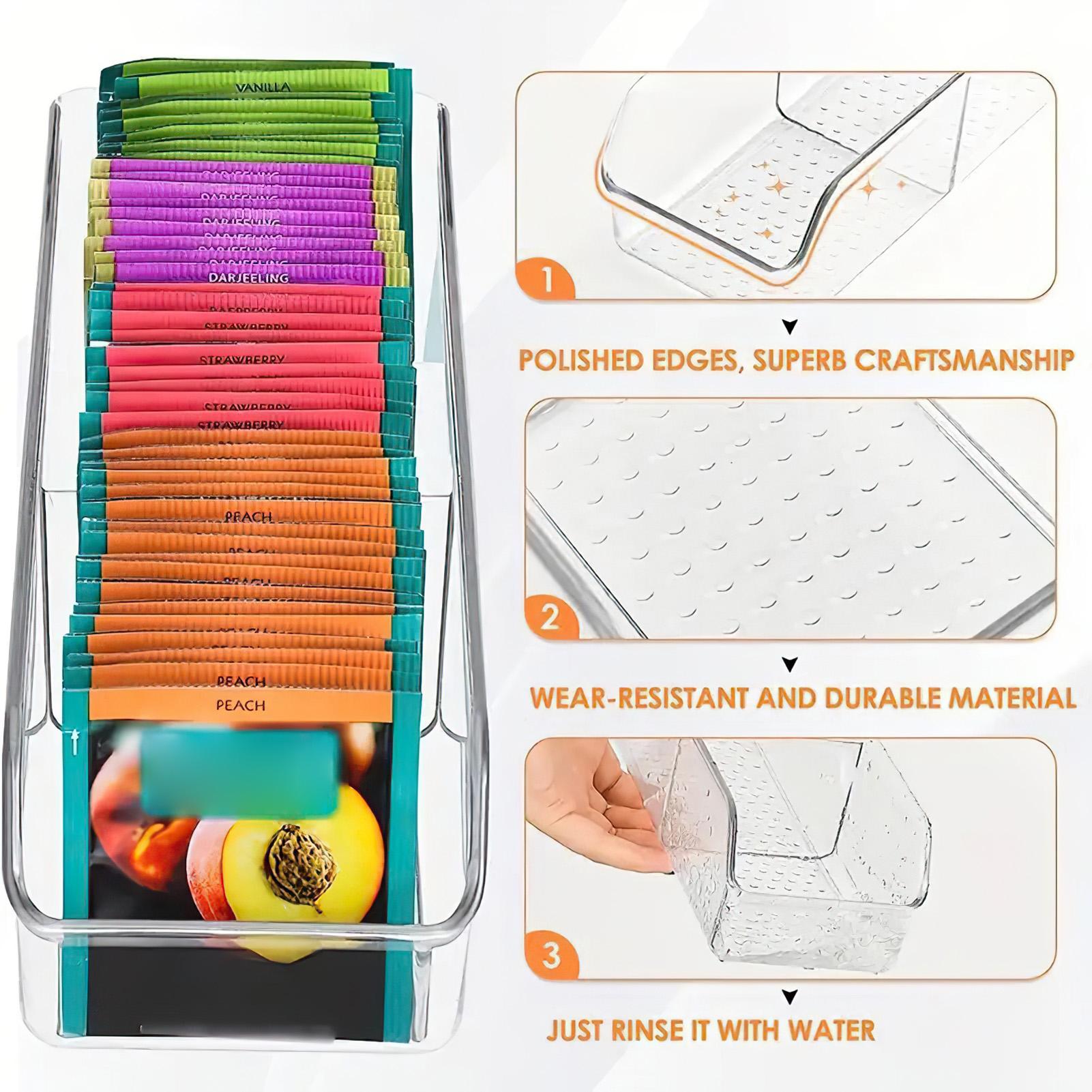 

Tea Bag Storage Box Drawer Type Coffee Sorting Box Plastic Sealed Storage Jar Tea Coffee Sugar Container Kitchen Organizer Box