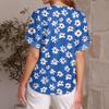 Modisches lässiges vielseitiges Damen-Sommer-Kurzarm-Oberteil mit Blumenprint, schmal geschnitten