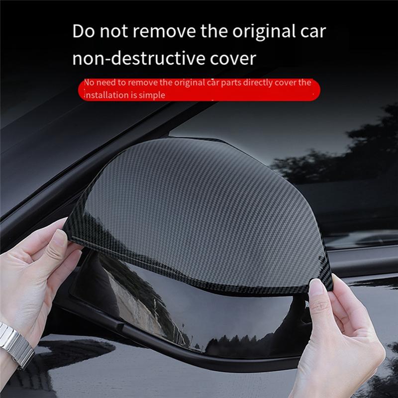 Carbon Fiber Rearview Mirror Housing Rearview Mirror Protector Cover For Tesla Car Decoration Parts