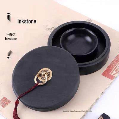 Multifunctional Inkstone with Lid: Anti-Evaporation, Non-Drying, Moisturizing Inkwell for Grinding Inkstick.