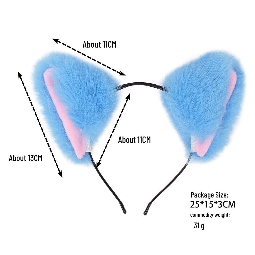 Plush Cat Ears Headband for Cosplay and Anime Costumes