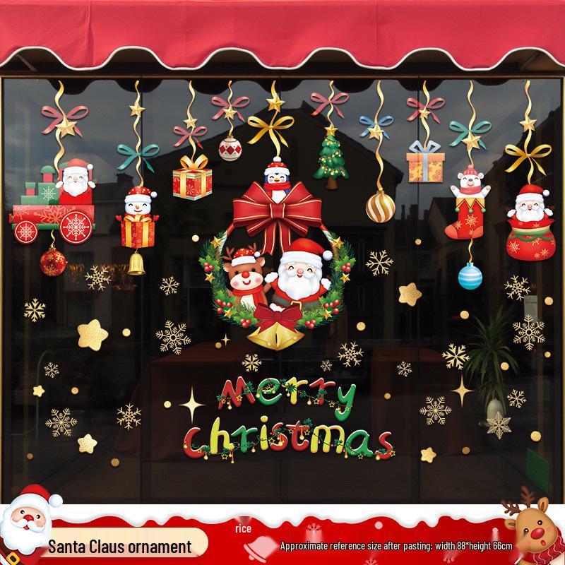 Santa Claus Window Cling Christmas Decoration Decal
