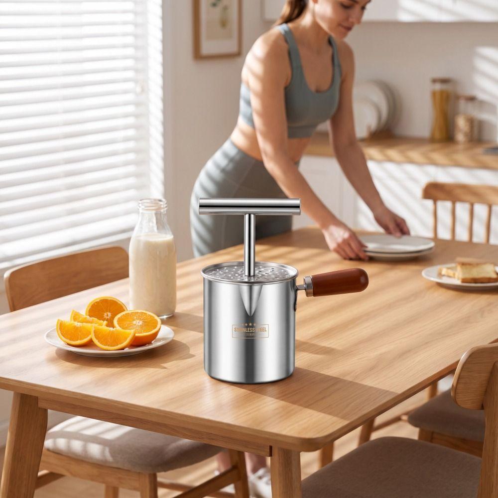 Press Type Manual Fruit Juicer Stainless Steel Fruit Residue Separator  Fruit Preparation