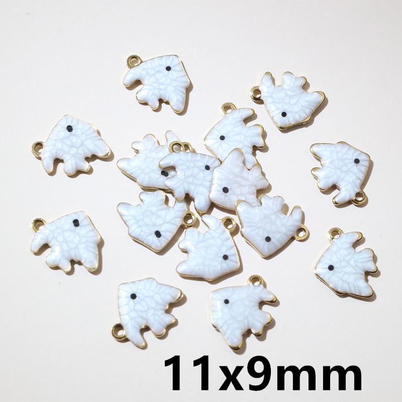 20pcs 11x9mm Stainless Steel Fish Enamel Charms Pendant Stainless Steel DIY Jewelry Making Accessories Findings