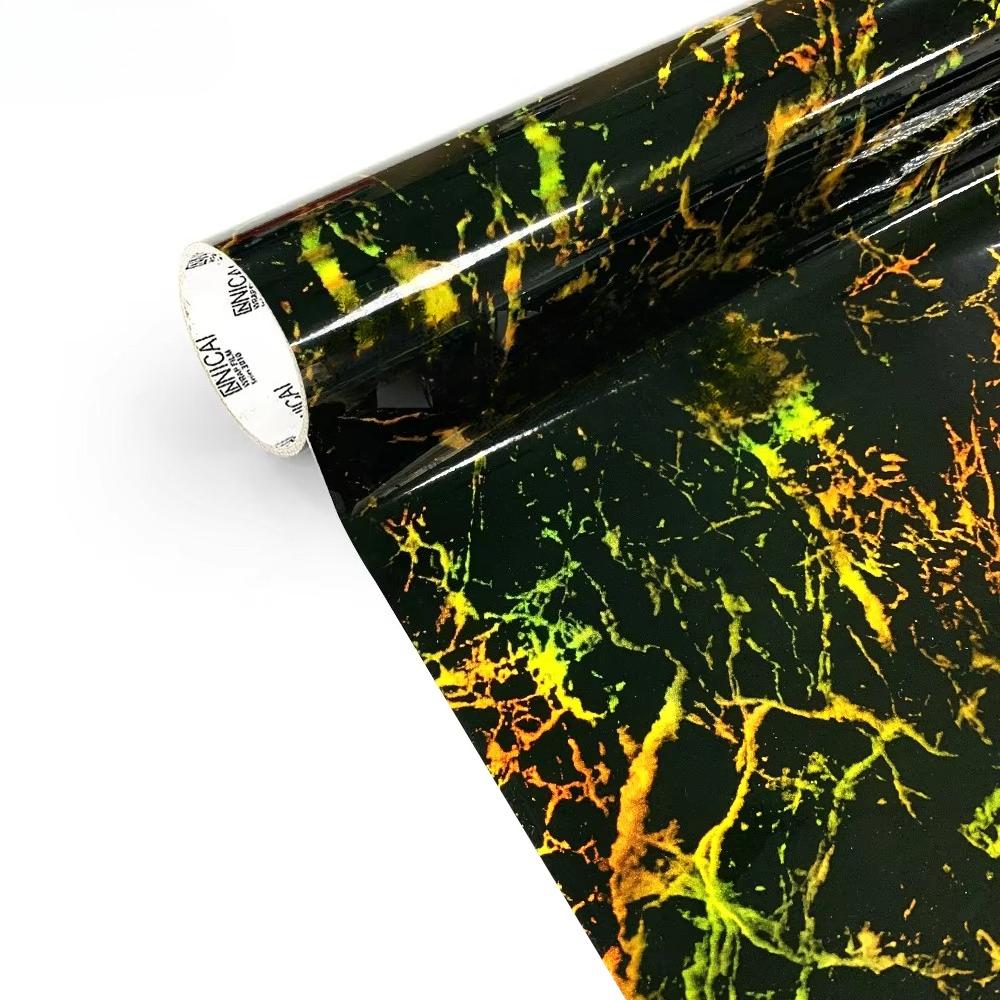 New Design Crystal Laser Marble Car Wrap Film Glossy Series Personality Clearly Pattern Car Film Sensitive Glue Car Stickers
