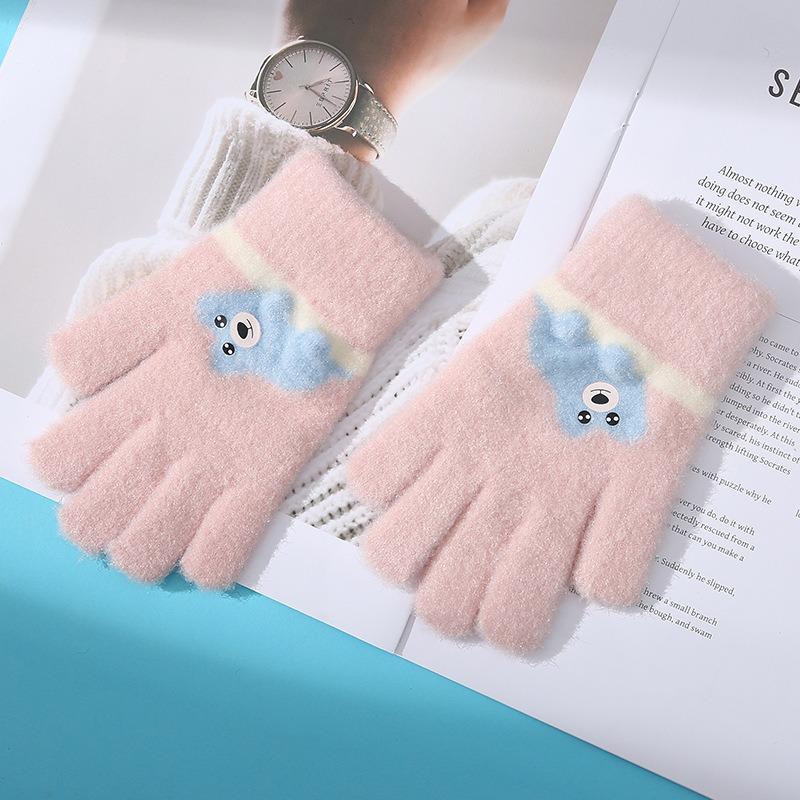 

Детские перчатки зимние пятипалые теплые перчатки для мальчиков и девочек для катания, письма, милые осенне-зимние детские перчатки от холода recommended 5-8 years old светло-розовый