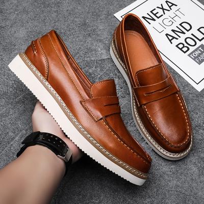 Mode Herren Freizeit Atmungsaktiv Rindsleder Schuhe Slipper Bootsschuh Flats Plateau Sommer Loafer Gentleman Trend Schuhwerk zapato hombre