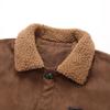 2025 Men's Suede Jacket: Lambswool-Lined Cotton Outerwear, Velvet-Thickened for Winter