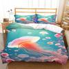 Cute Jellyfish Duvet Cover Ocean Creature Themed Bedding Set Sea Underwater World Comforter Cover For Boys Girls Children Teens