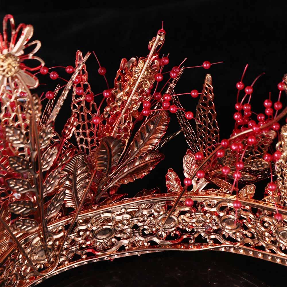 Luxury Wedding Hair Crown Chinese Style Women Hanfu Hairpin Bride Hair Crown with Ear Clips