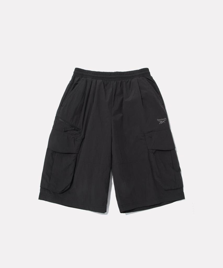 REEBOK Nylon Cargo Bermuda Shorts - Black