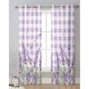 Violet Purple Lavender Floral Butterfly Plaid Violet Purple Transparent Curtains Living Room Decoration Window Panel Curtain Cooking Area Netting