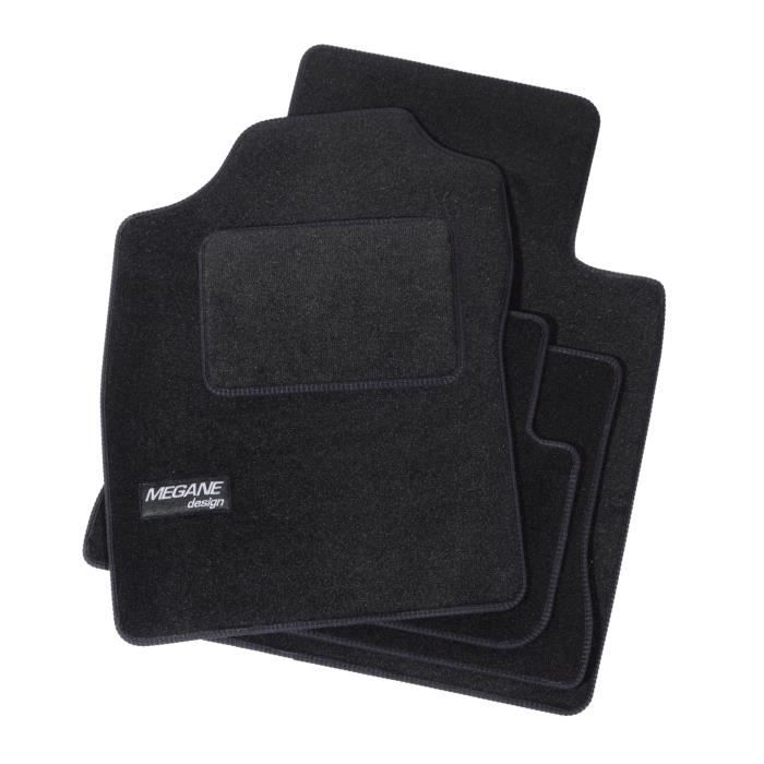 Tapis De Sol - J&J AUTOMOTIVE - Renault Megane 1995-2003 - Velours Noir - Imperméable - Antidérapant