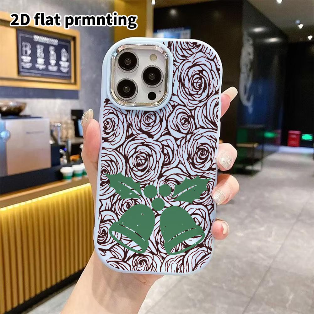 Phone case: 2D flat design suitable for iPhone 18, 17, 16, 15, 14, 13 Pro protective case, couple style, holiday theme, Christmas and Halloween gifts