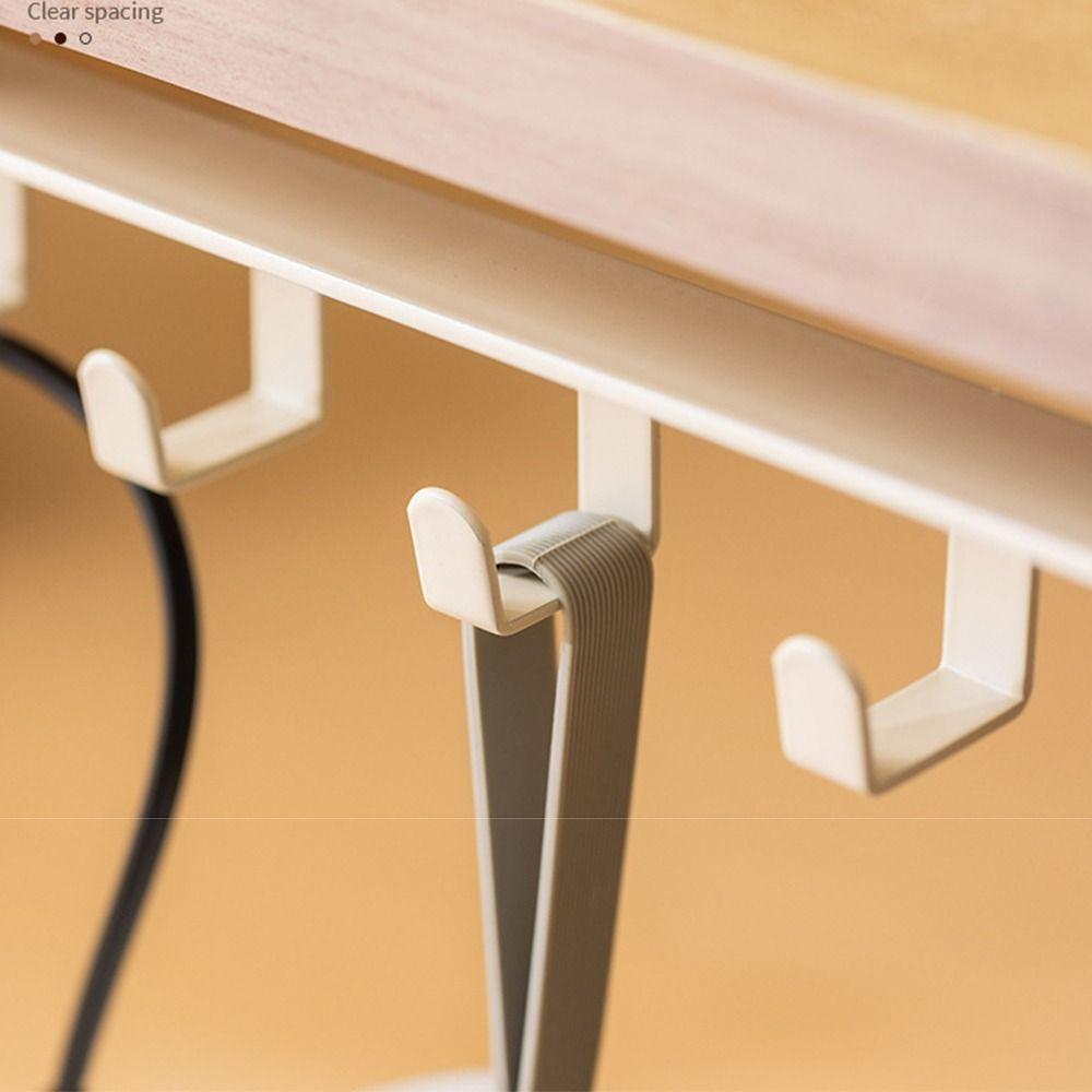 Carbon Steel Desk Edge Backpack Holder 5 Hooks Mobile Storage Rack  Headphone