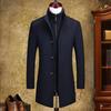 Autumn/Winter Men's Non-Iron Woolen Business Coat with Thick Lining, Fashionable.