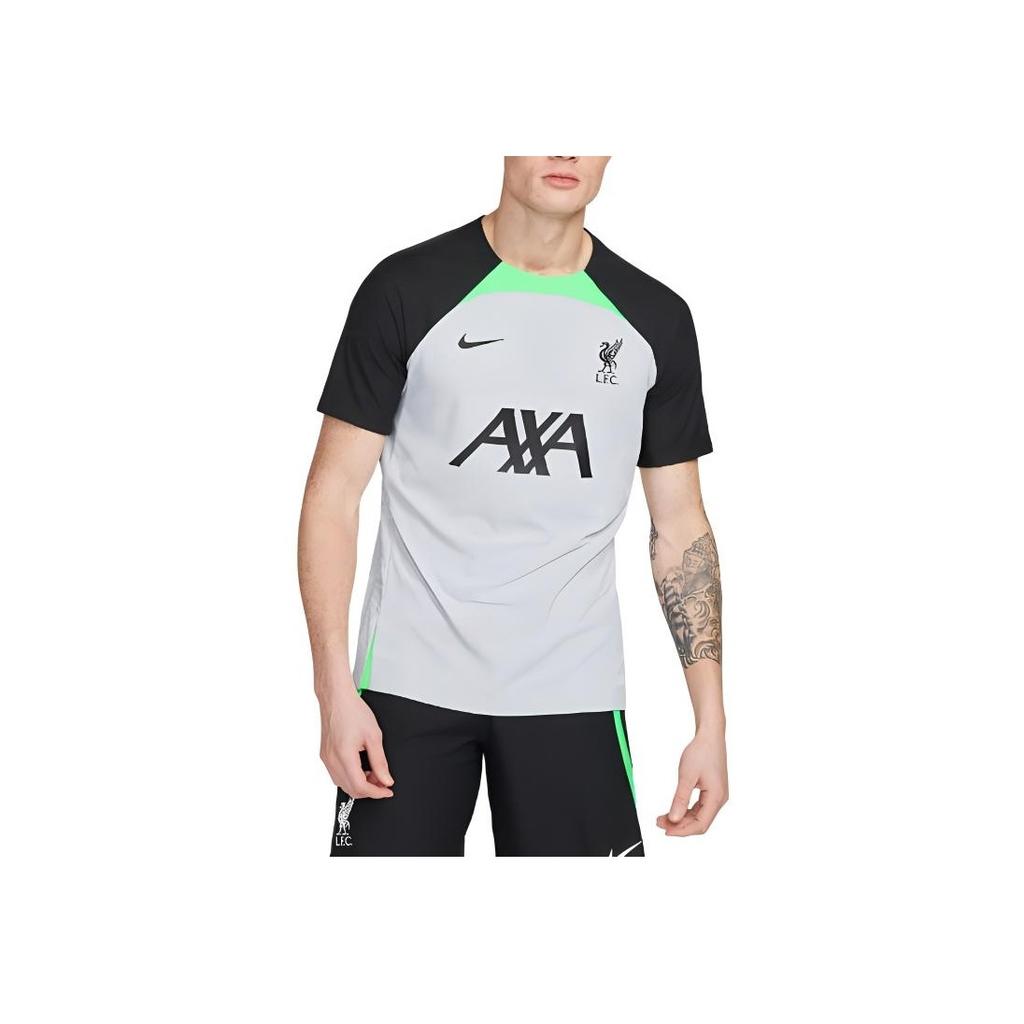 Nike Dri-FIT Liverpool Football Club Moisture-Wicking Cool Comfortable Crew Neck Short Sleeve Football Shirt Men Tops Wolf-Grey DX2891-013