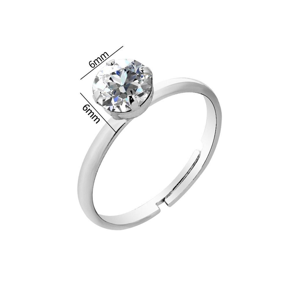 Inel de mireasă, inel de nuntă cu stras pentru bărbați și femei, inel cu diamante cu patru gheare de aur cu deschidere la modă