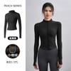 Fleece Yoga Clothes Jacket Women's Spring Slim Riding Long-sleeved Elastic Sports Fitness Clothes Tight and Thin Top