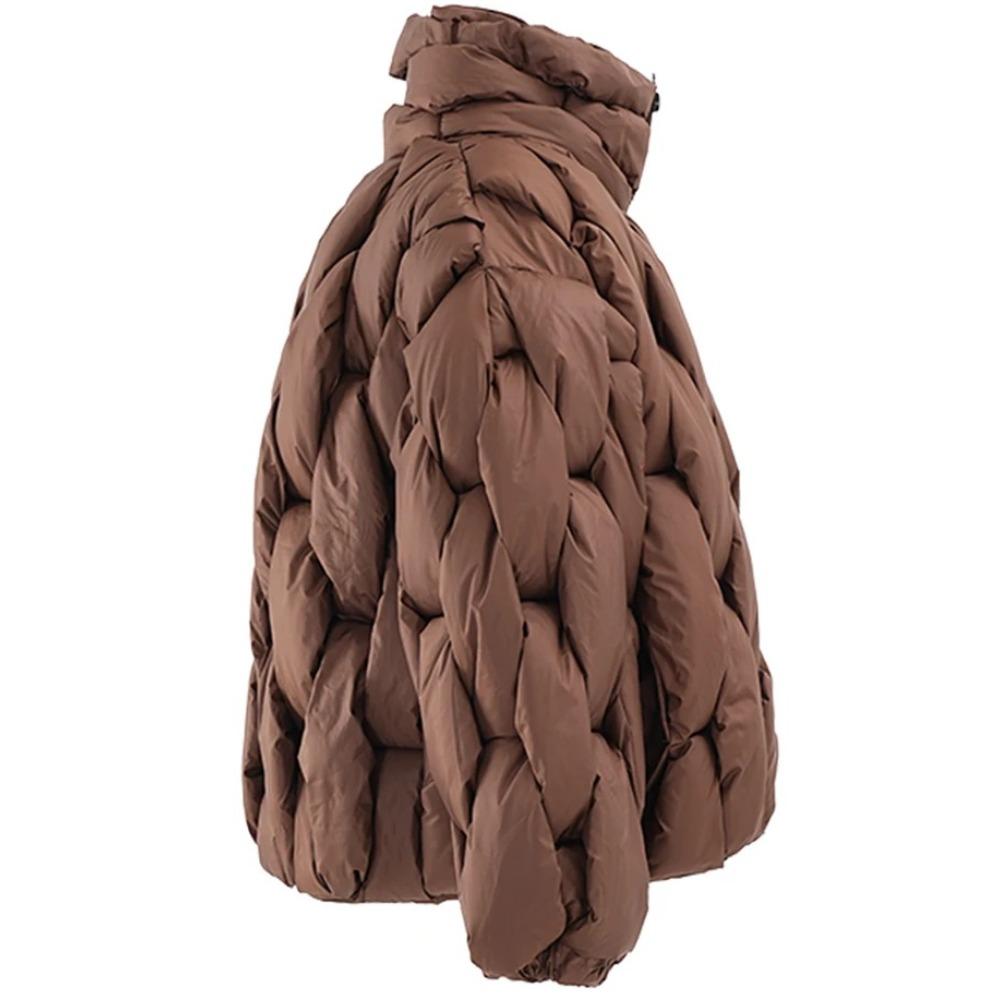Brown Thick Big Size Keep Warm Cotton-padded Coat Long Sleeve Women Parkas Fashion Tide Autumn Winter