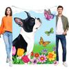 Colorful Cartoon Boston Terrier Blanket with Vibrant Flowers and Butterflies, Soft Plush Throw for Kids and Adults, Perfect for