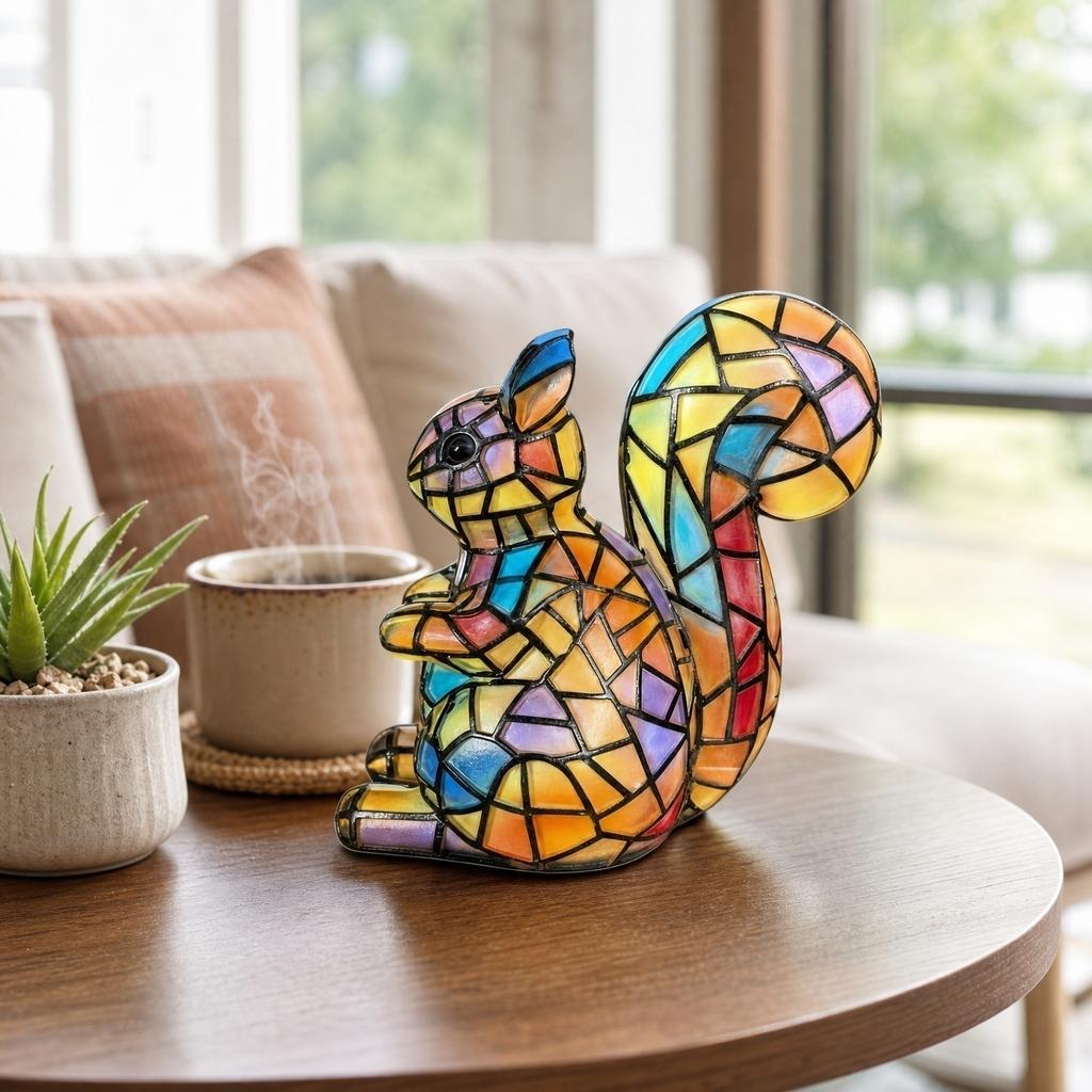 Resin LED Figurine Night Light - Cute Animal Desk Decor for Home, 6 Inch Warm Light,
