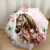 Epic Horse In Autumn Landscape Portable Automatic Umbrella Compact 8-Rib Lightweight Sturdy Construction Travel Essential Elegant Umbrella