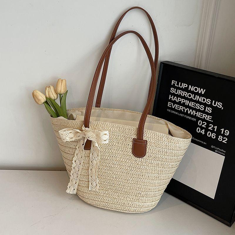 

Ur Holiday Style Beach Woven Straw Bag Women 2025 Summer New Trendy Large Capacity Commuter Shoulder Tote Bag