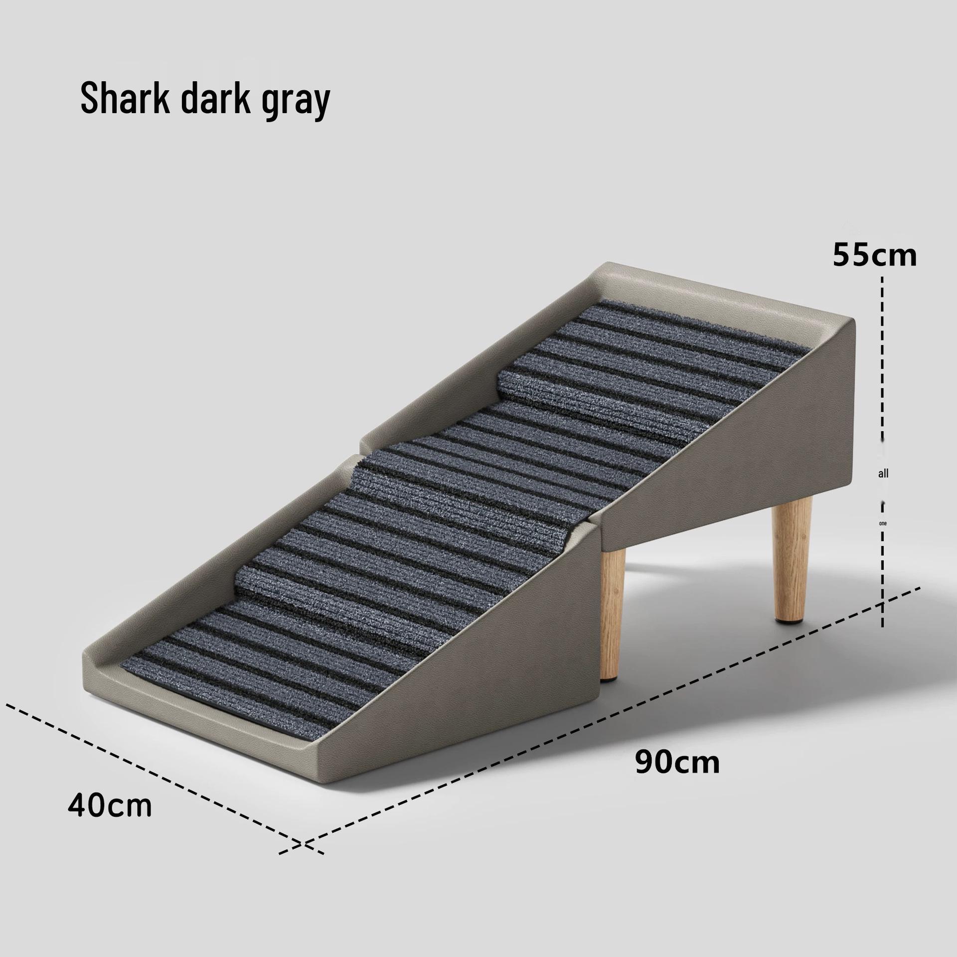 Faltbare Haustiertreppe für Hunde & Katzen - Nachttisch- & Sofakletterstufen Stair-type Pet Steps (Cat Paw Leather) gray