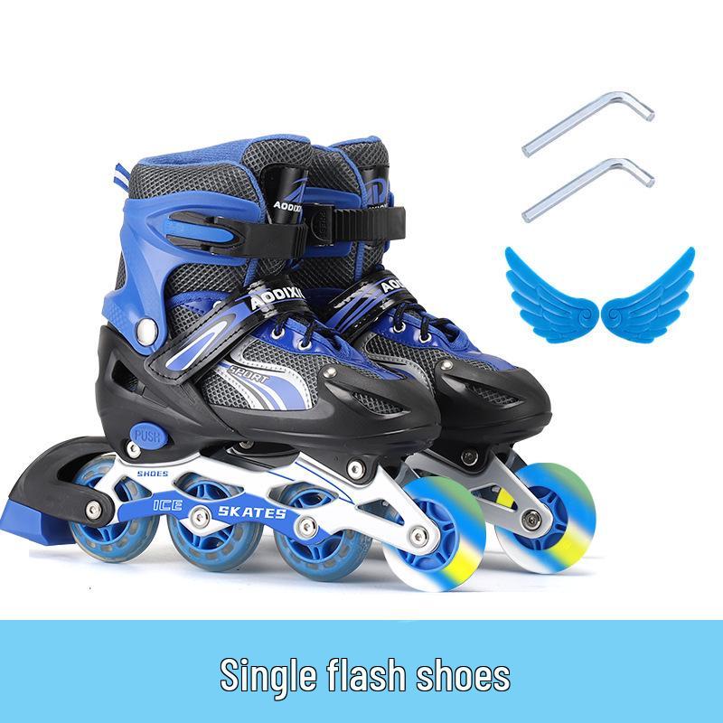 Nastavitelná sada kolečkových bruslí s blesky pro začínající děti