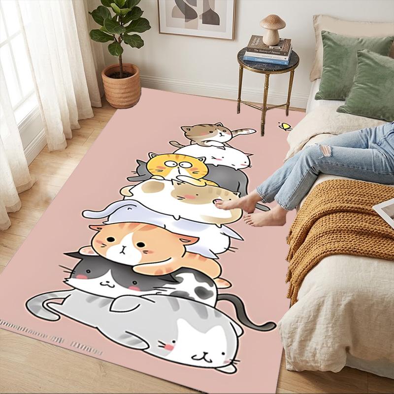 Cat Stack Living Room Nonslip Area Rug Soft Carpet For Bedroom Game Playroom Sofa Office Home Decor Doormat Christmas Gift C9261195