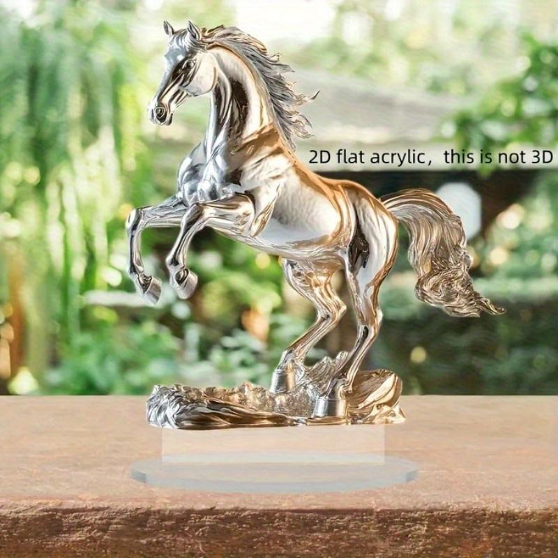 Elegant 2D Acrylic Horse Statue, NOT 3D!!!! - Classic Flat Design, No Potricate Detailing, Horse Lover Gifts