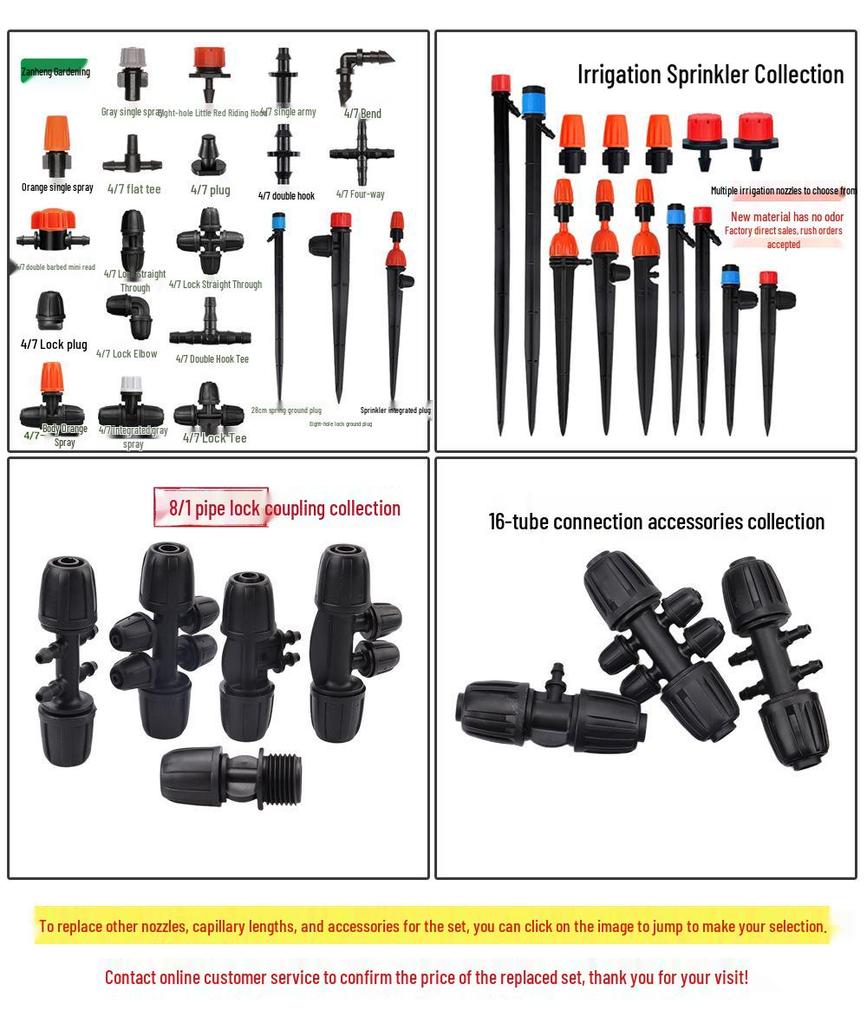 Verstellbare Kupferdüse Automatisches Bewässerungs- & Kühl-Sprinkler-Set für die Außenbewässerung