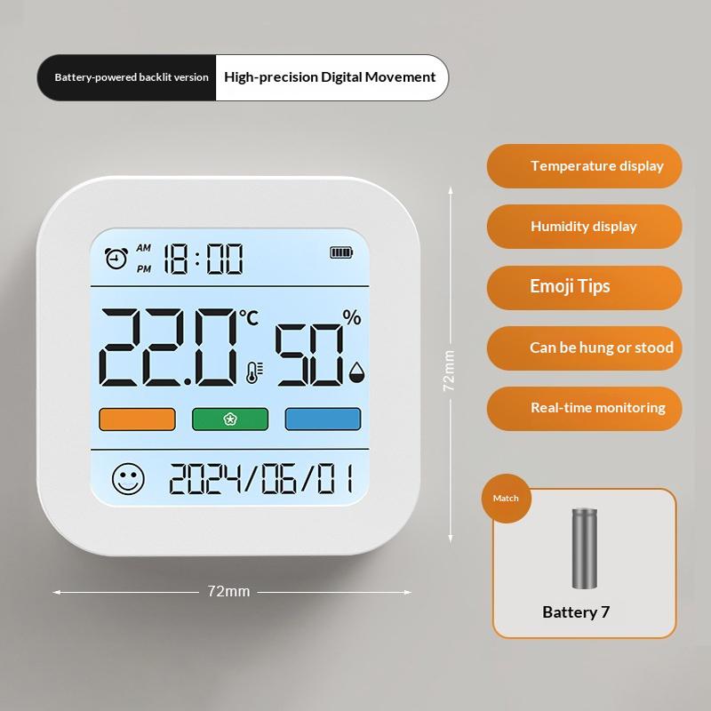 Bluetooth Digital Hygrometer Thermometer with Color Screen Large Display Indoor Temperature Humidity Monitor & Magnetic Back