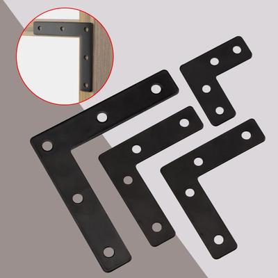 12pcs L-shaped Black Corner Code  Fixed Bracket, Furniture Repair Fasteners, Hardware Accessories, for Tables, Chairs, Cupboard