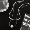 Elegant Double-Layered Heart Necklace for Women - Light Luxury Design, Autumn 2025 Collection, Hot-Selling Clavicle Chain