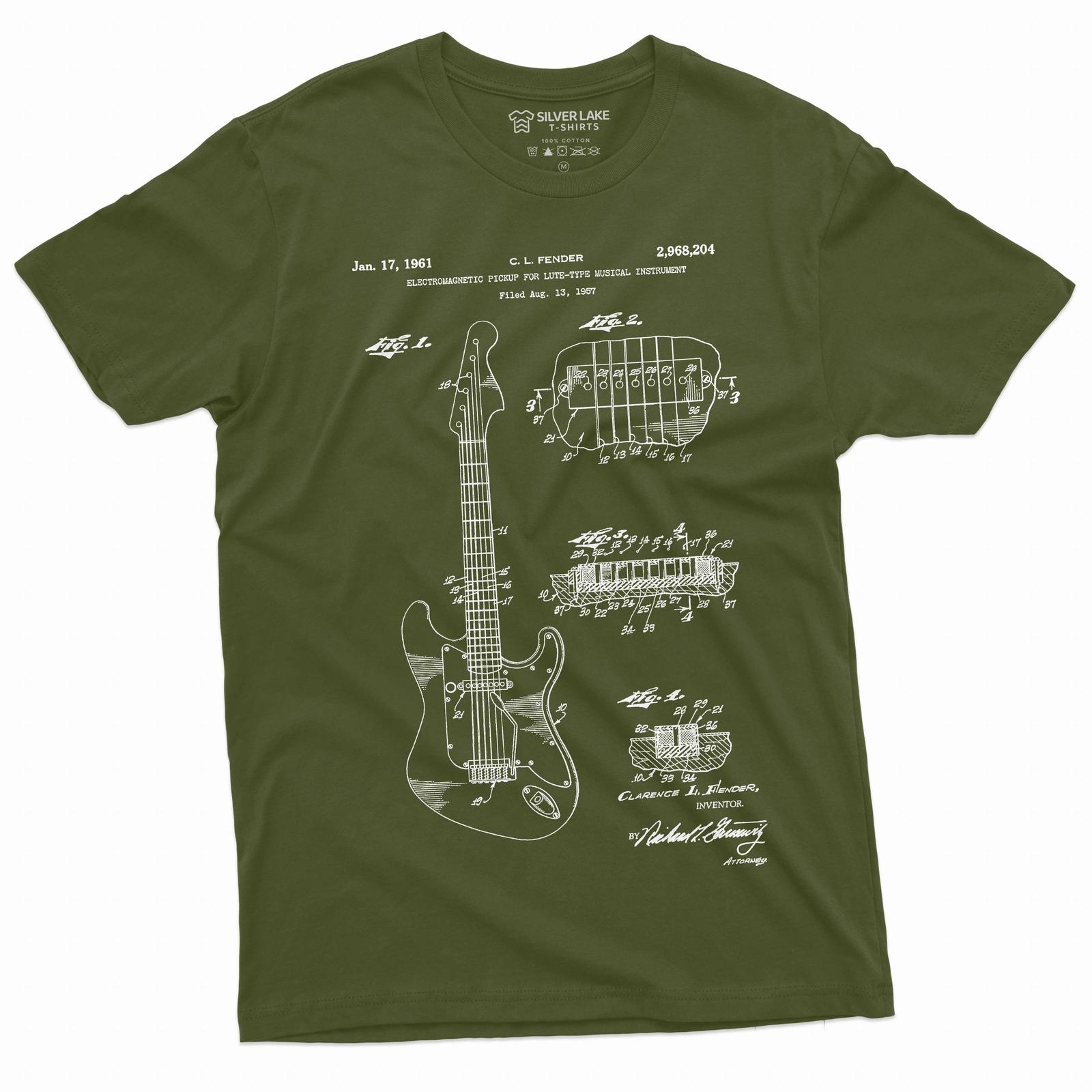 Guitar 1955 Patent T-Shirt Mens Womens Tees Top Guitar Player Birthday music musician Guitarist tee L