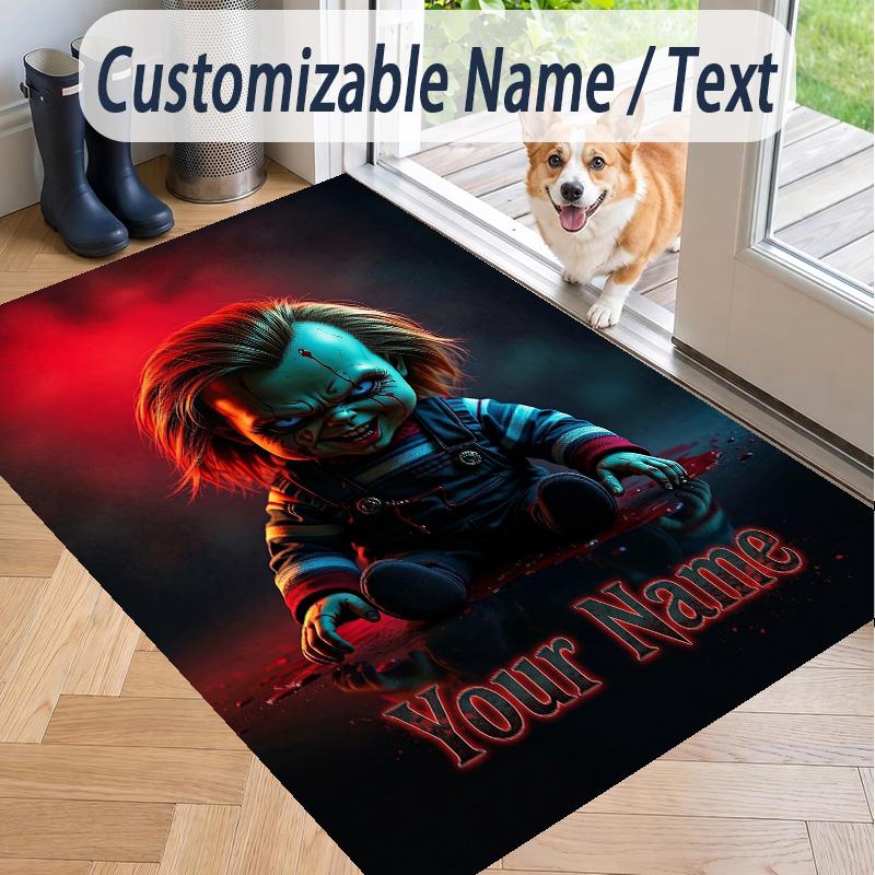 Custom Text Child's Play Chucky Tiffany Pattern Floor Rug Soft Indoor Carpet Mat Living Room Bedroom