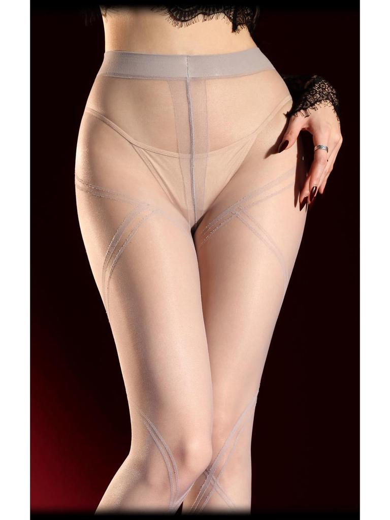 "Black Bandage" Silk Stockings: Slimming, Butt-Lifting Women's Tights with a Wrapped Design for Beautiful Legs.